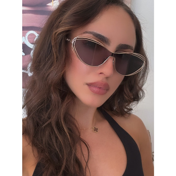 NEW Dior FilDior M1U Cat Eye Sunglasses in Gold Blue - Picture 2 of 7